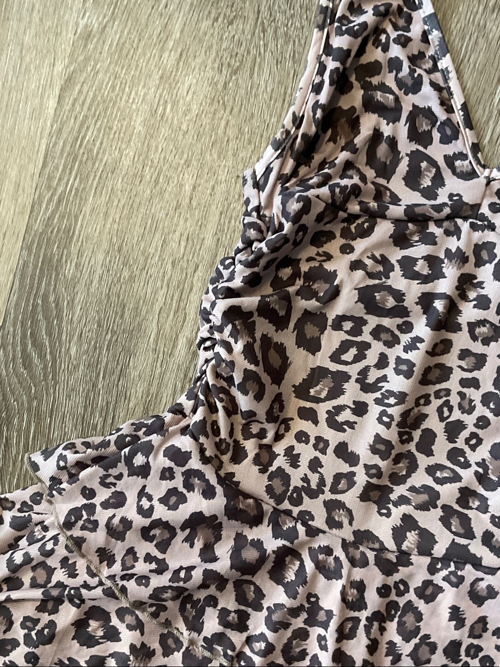 Leopard Print Halter Ruffle Romper - Picture 3 of 8